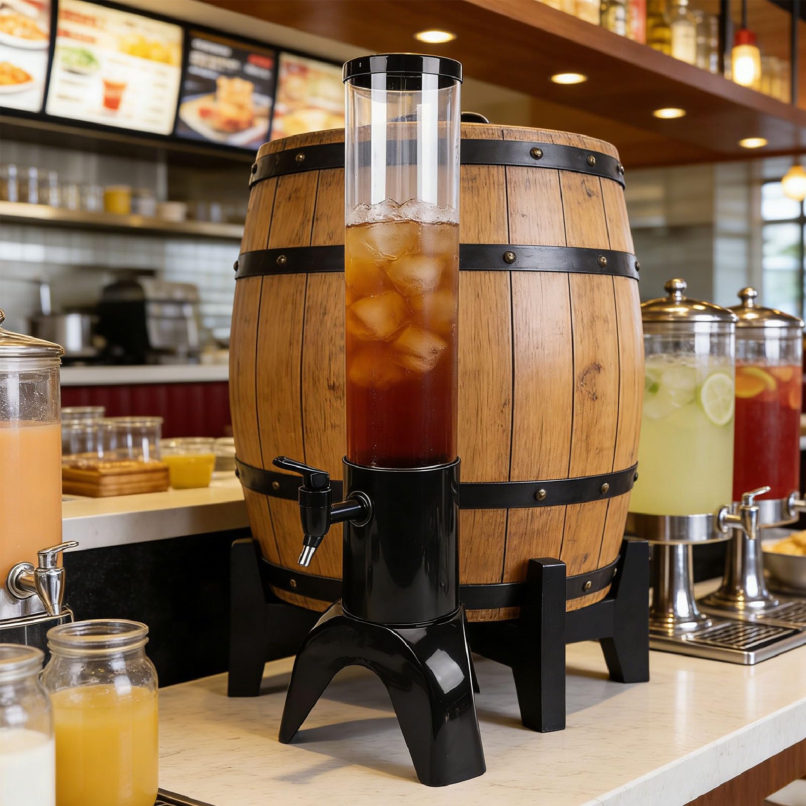 Naroote Dispensador de Bebidas Mimosa Tower de 1,5 L, Torre de Bebidas, Dispensador de para Fiestas con Tubo de Hielo y Escala de Medición, Ideal para Fiestas, Bares, Restaurantes, Eventos Al Aire