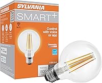 Vista 14 de Sylvania WiFi LED Smart A19 RGBW - Bombilla de filamento de color y acabado ámbar, 7 W eficiente, para Alexa/Google Assistant, 2000 K, no requiere