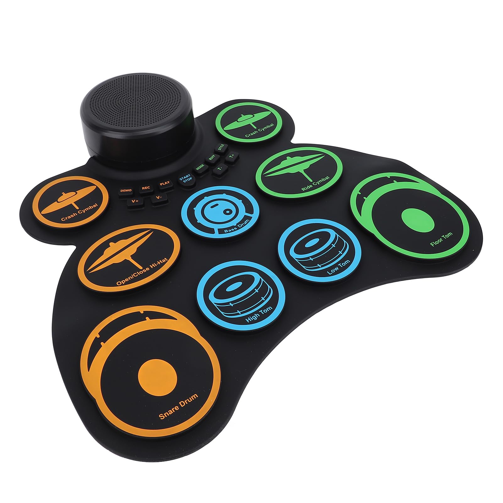 Hztyyier Set Elettronico Ricaricabile Altoparlante Incorporato Portatile Pieghevole per Amanti della Musica Principianti Silicone/ABS