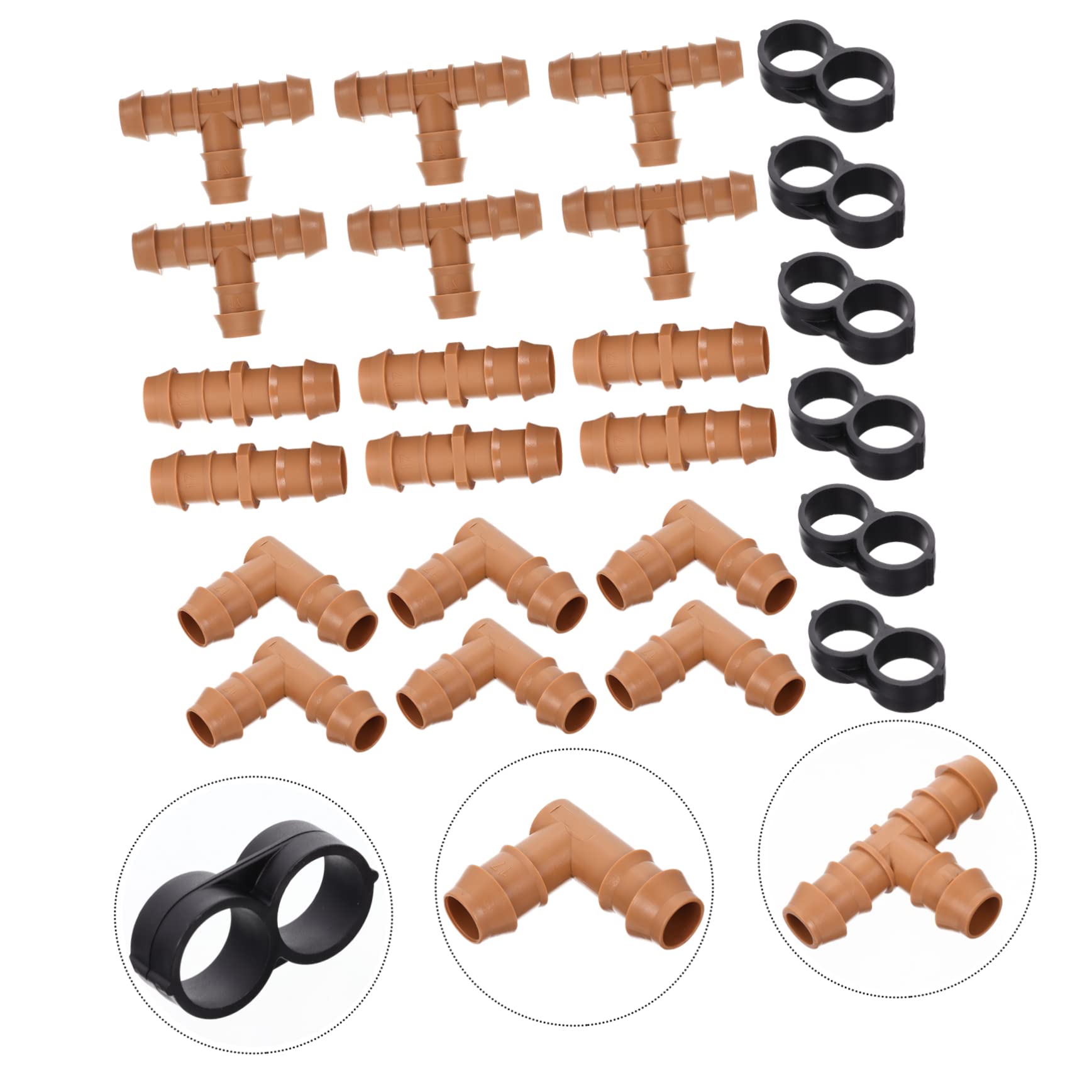 YARNOW 3sets Connettori per Irrigazione Plastica per Gocciolatori Include Raccordi Diritti Raccordi Gomito per Giardinaggio e Agricoltura