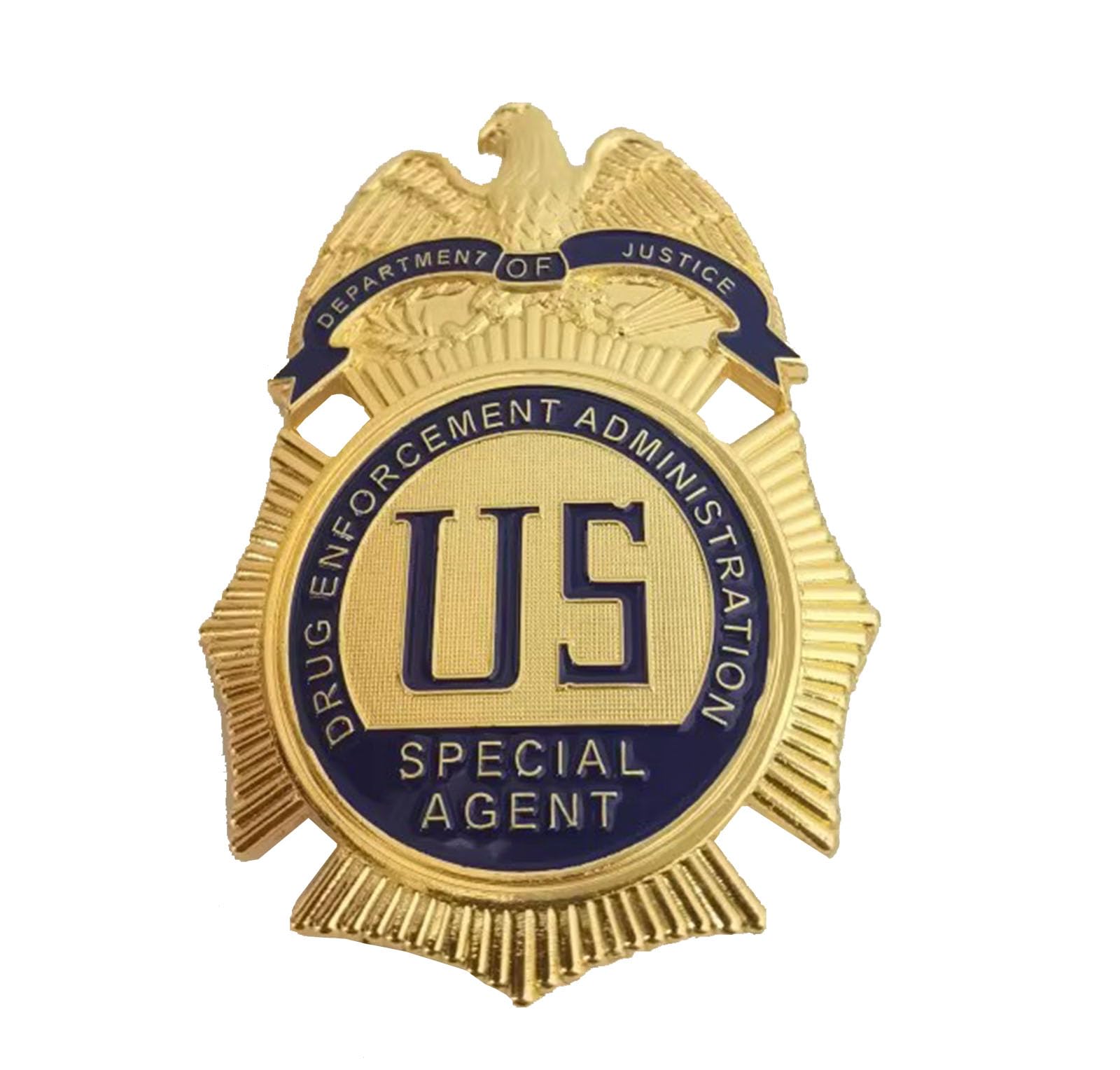DOGOZ Distintivo Dell'agente Speciale Dell'amministrazione Antidroga degli Stati Uniti con Custodia in Pelle Intarsiata, Prop per La Decorazione del Costume
