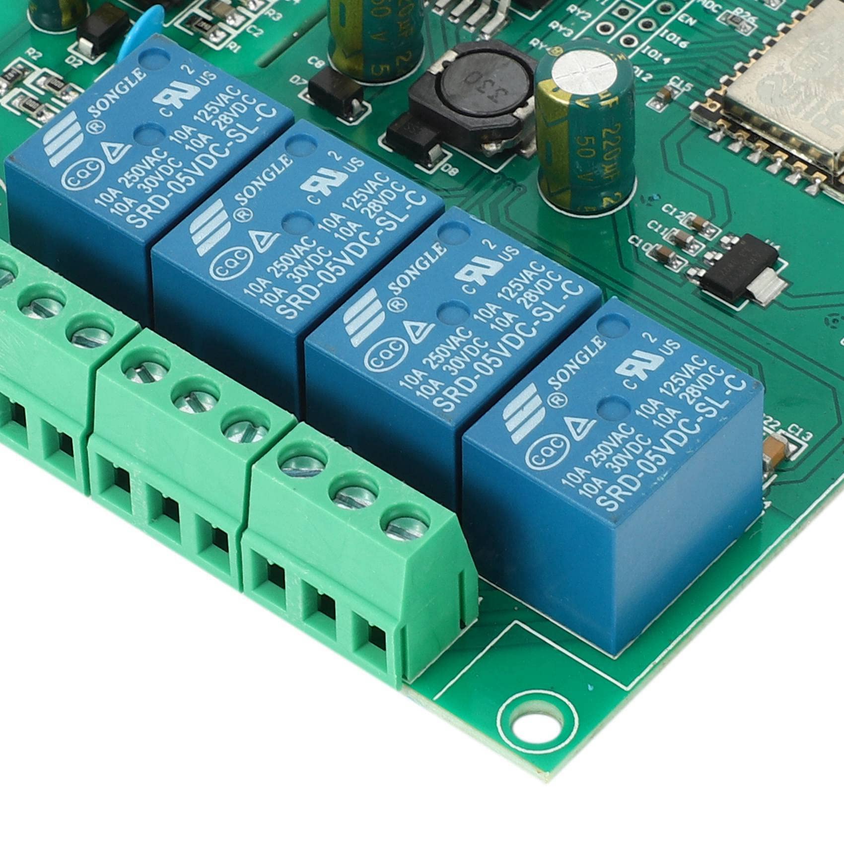 4X ESP8266 Módulo de Relé Inalámbrico WIFI de 4 Canales Placa Desarrollo Wifi ESP-12F para Fuente de Alimentación para 5V / 8-80V