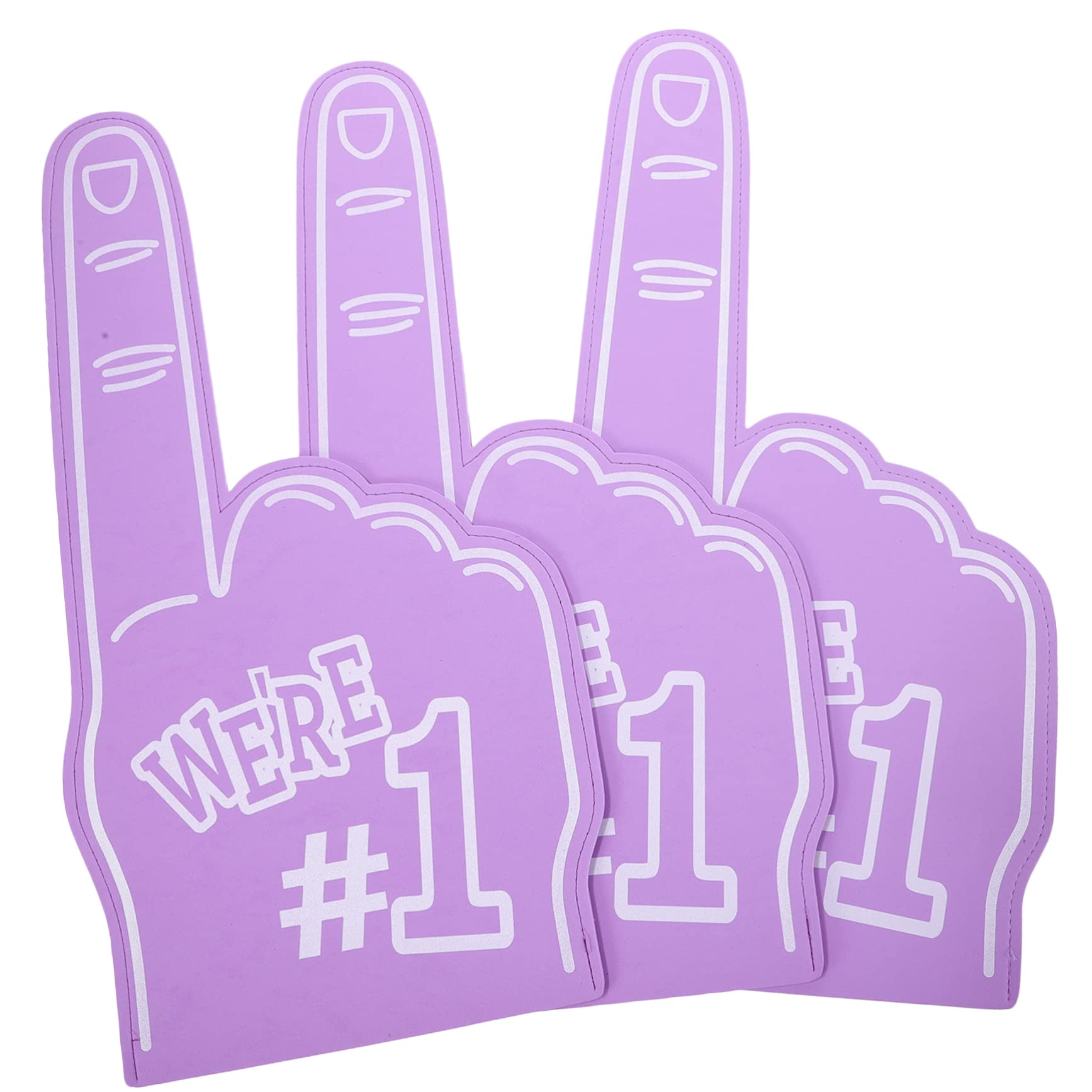 Yardwe Puntello di Tifo Sportivo Pom Cheerleader Mano in Schiuma Allegria Guanto Sportivo con Dita in Schiuma da Calcio da Festa Viola,Porpora Eva