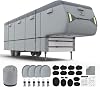 RVMasking 5th Wheel RV Cover 24ft - 31 Heavy Duty 7 Layers Top Fifth Wheel Cover with 4 Tire Covers Windproof Ripstop Anti-UV Trailer Cover Light Grey