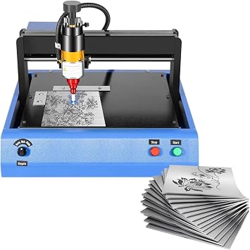 Electric Metal Marking Machine Industrial Dog Tag Nameplate Engraving Machine Marking Engraver Stainless Steel Aluminum Engraving Machine Metal Marking Machine,300 * 200mm