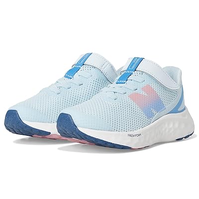New Balance Kids Fresh Foam Arishi v4 Bungee Lace with Top Strap (Little Kid) Kids Shoes Frosted Glass/Carolina Blue/Pink Taffy