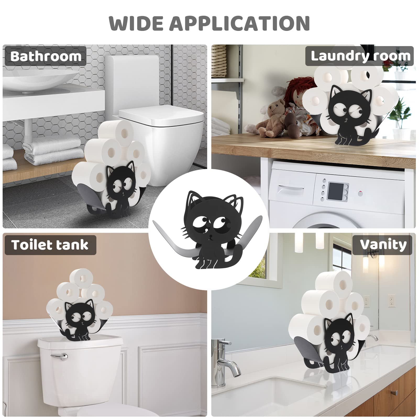 Porta Rotolo Carta Igienica BTSKY In Metallo Con Design A Delfini – Porta Rotolo Da Terra O Da Parete Per Bagno, WC E Cucina – Simpatico E Resistente