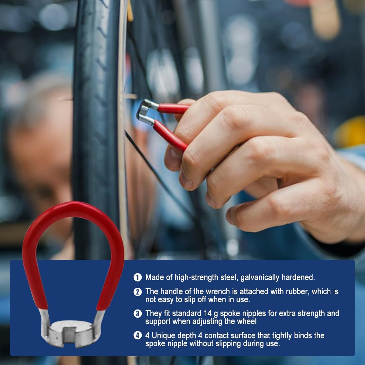 JOJOCY バイク スポーク テンションメーター スポーク アジャスト レンチ ツール 13点セット 自転車タイヤ修理ツール 変形