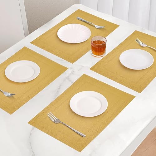 Miniatura 5 de Juego de 6 manteles individuales, manteles individuales resistentes al calor, manteles individuales de PVC lavables, manteles individuales de vinilo