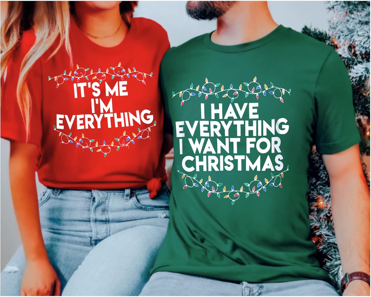 Christmas Matching Couples T-Shirts His and Hers Holiday Matching Shirts Christmas Family Pajamas Tee Top - Image 6