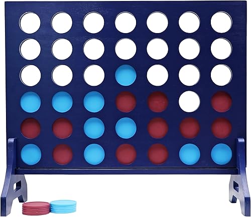 Miniatura 5 de Tailgating Pros Cuatro en una fila de color azul marino premium con funda de transporte - Juego de patio al aire libre de gran tamaño Jumbo -