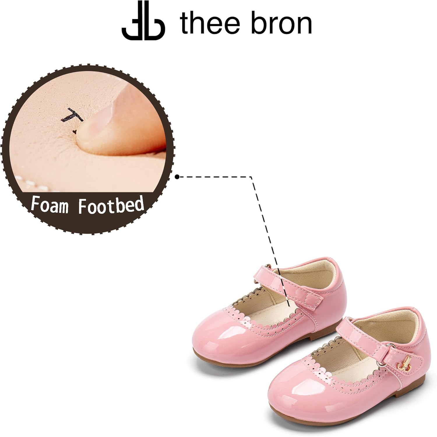 THEE BRON Girls Mary Jane Ballet Flats Retro Brogue Style Party School Shoes