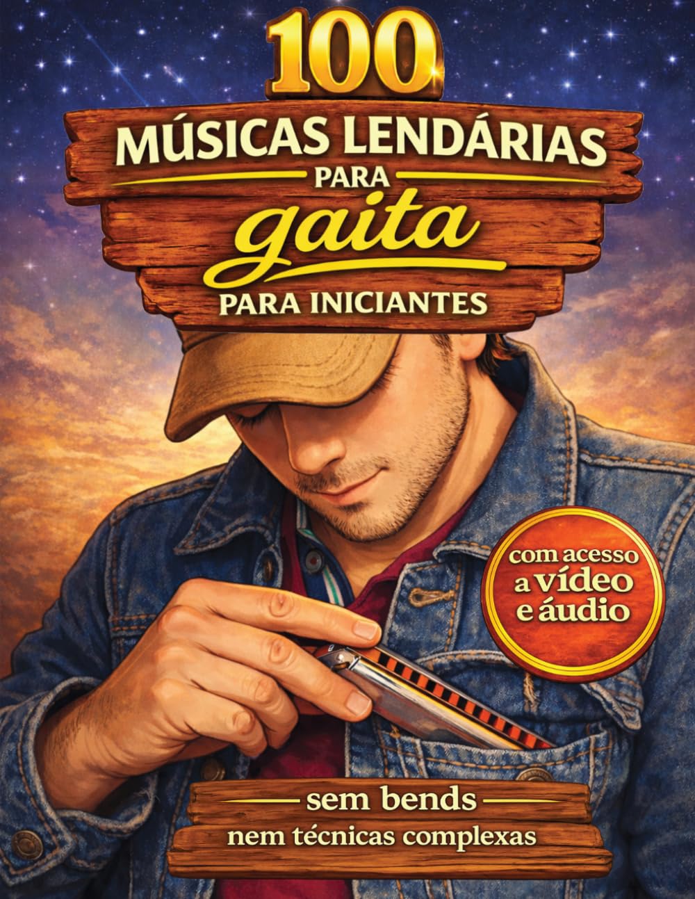 100 músicas lendárias para gaita para iniciantes: Sem bends nem técnicas complexas