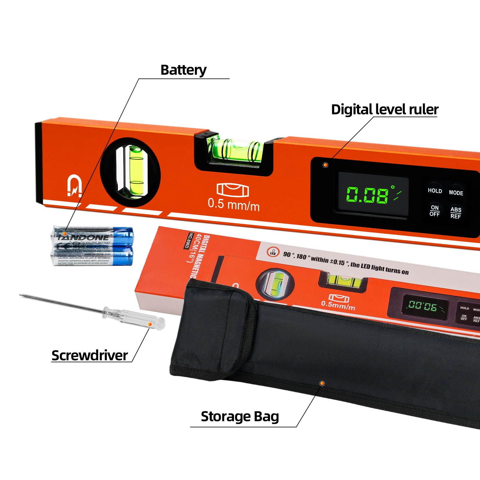 Digital Level with LCD - Bubble Light & Magnetic -6