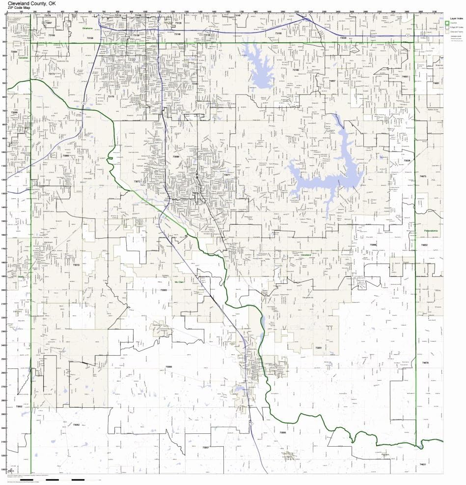 amazon-cleveland-county-oklahoma-ok-zip-code-map-not-laminated