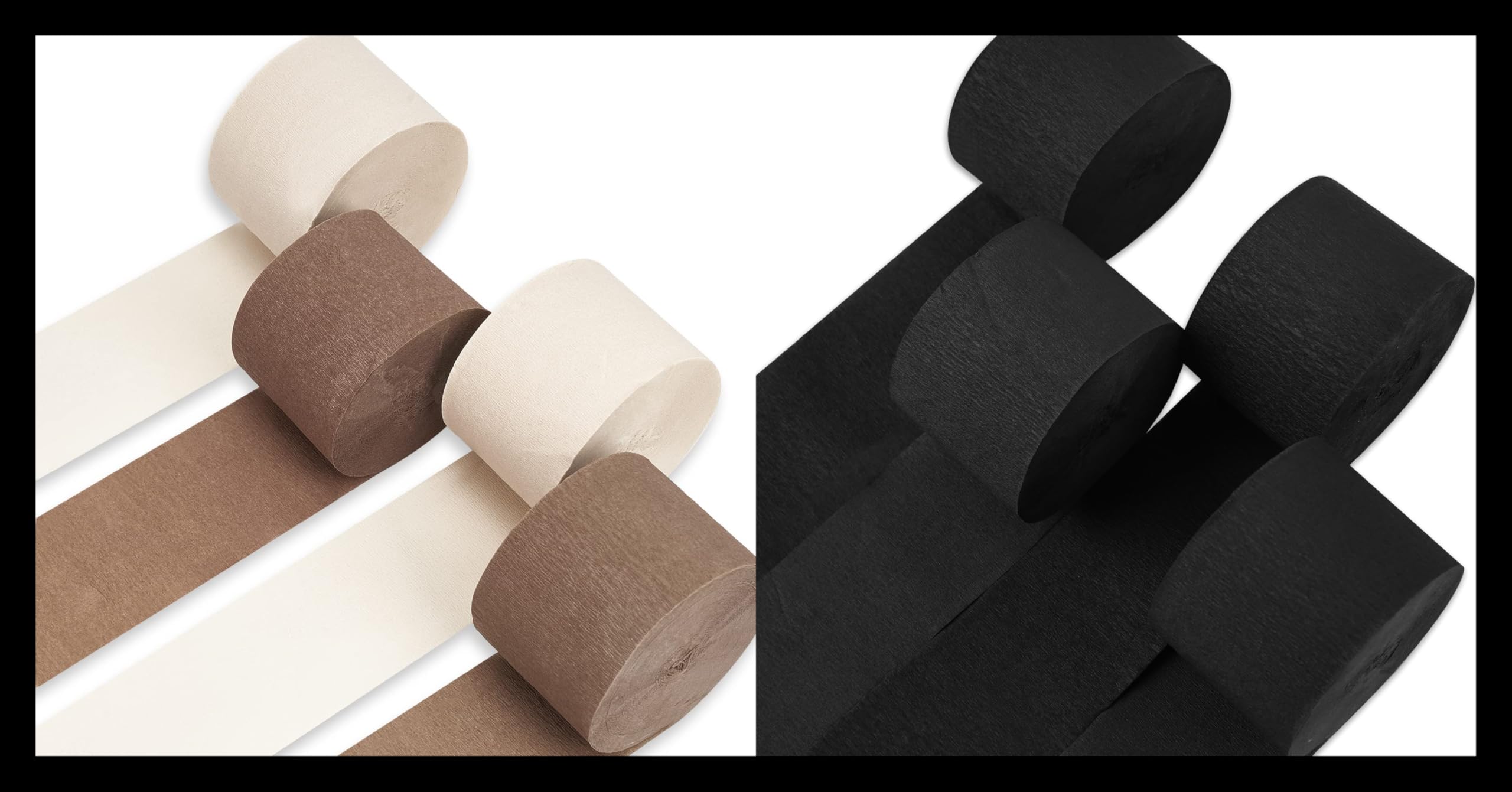 PartyWoo Crepe Paper Streamers 4 Rolls 328ft and PartyWoo Crepe Paper Streamers 4 Rolls 328ft