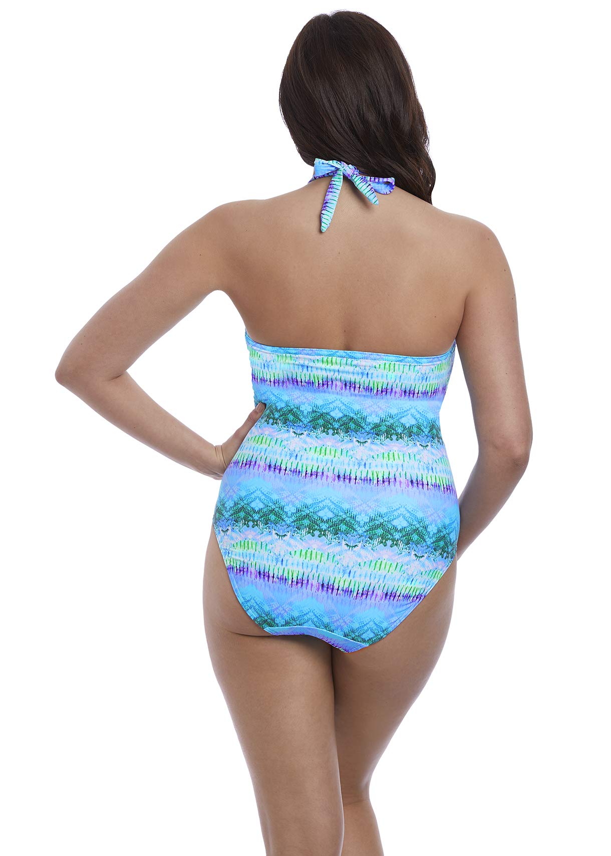 Freya Pływanie – jednoczęściowy dżersej z ramką Seascape Blue Lagoon, Niebieska laguna, 80D