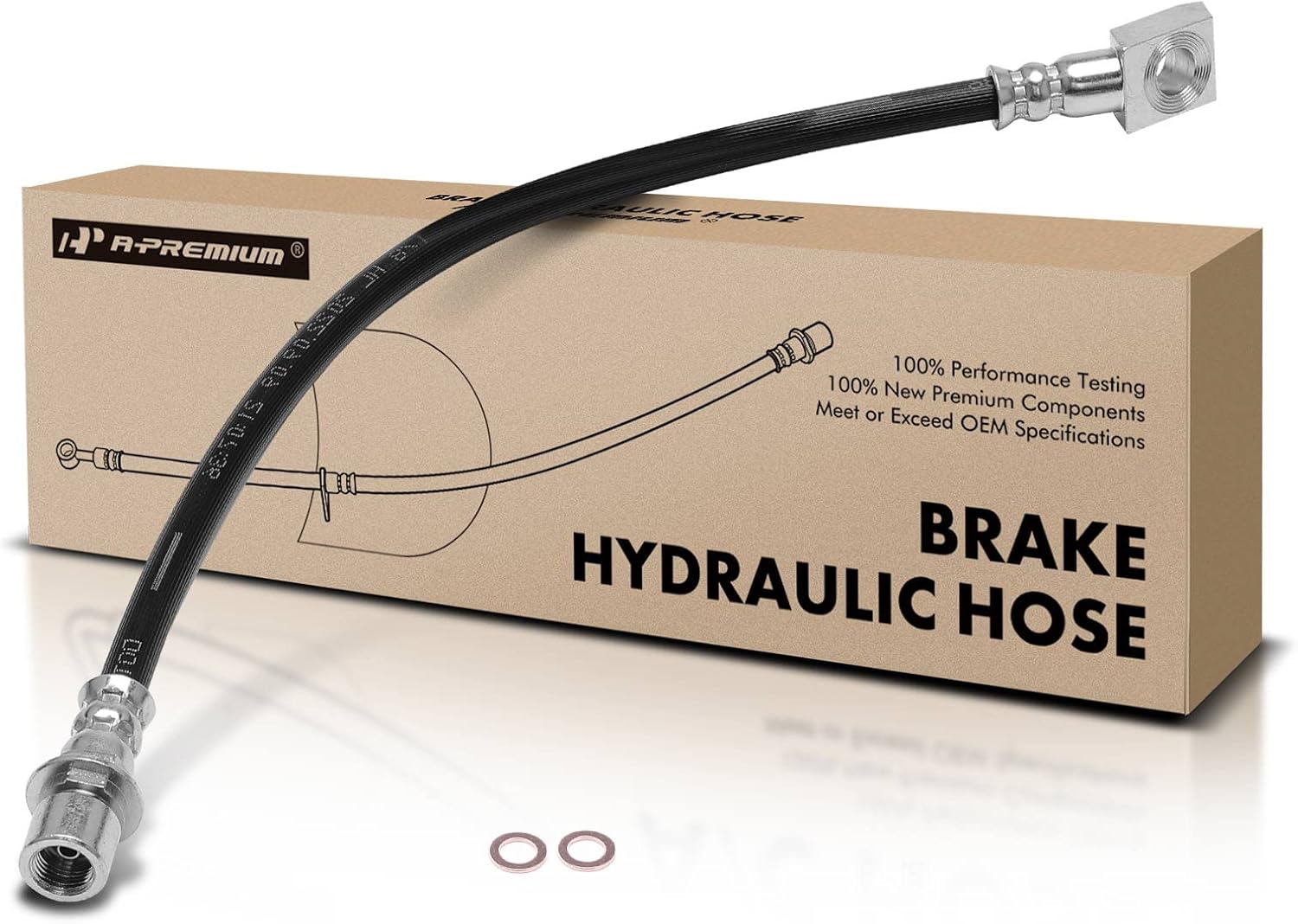 A-Premium Rear Driver Outer Brake Hydraulic Hose Compatible with Select Cadillac Models - CTS 2003-2007, SRX 2004-2009, STS 2005-2011 - Replace# 15933091
