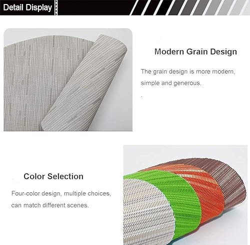 Miniatura 4 de LYPER Juego de 5 manteles individuales de mesa redonda, manteles individuales decorativos de cuña con centro de mesa de vinilo tejido, resistentes