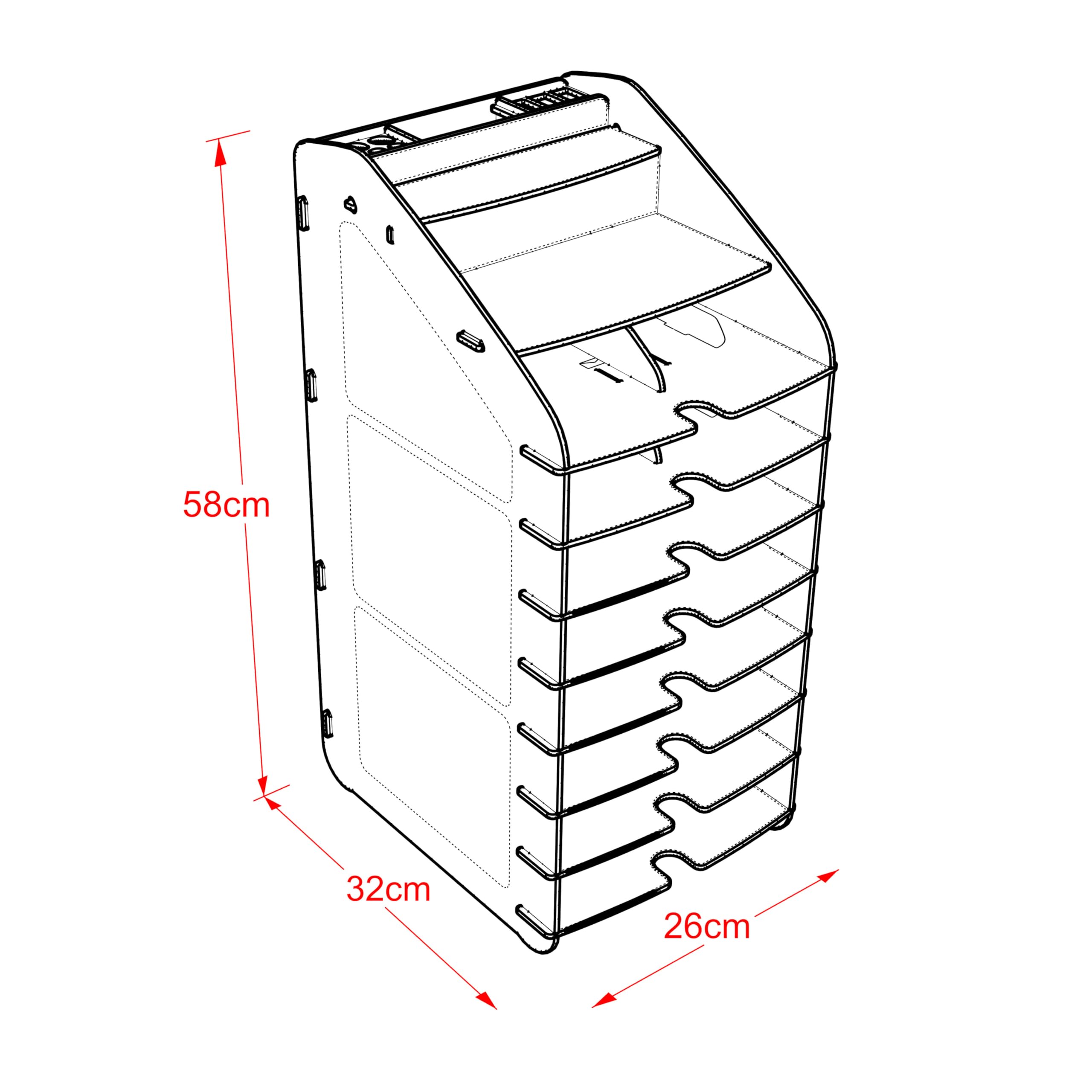 Mingitav Tower Ofis Masaüstü Organizer 10 Kat Letter A4 Evrak Rafı (Ceviz)