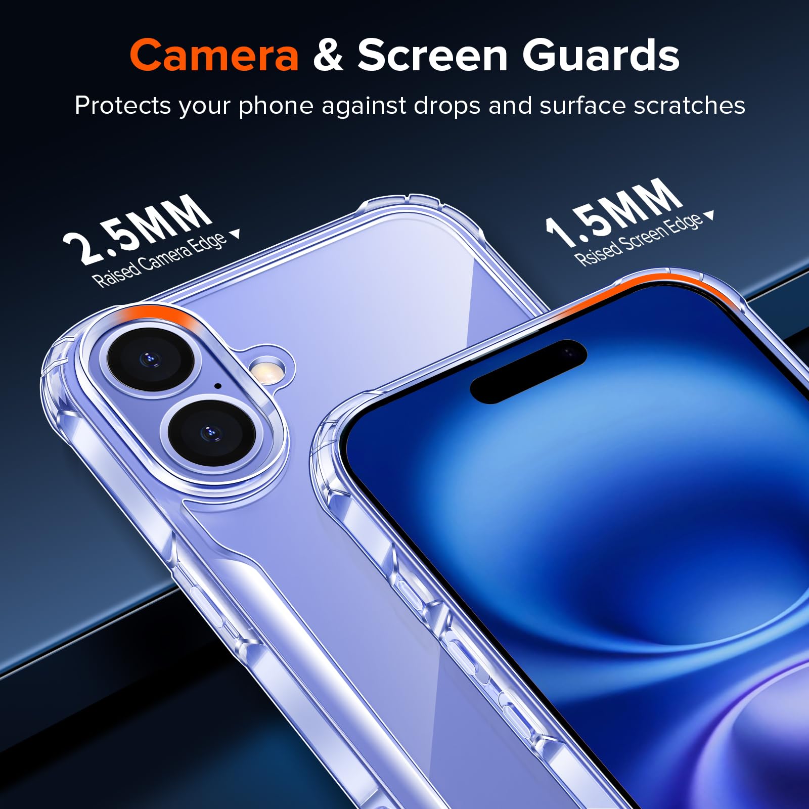 IVoler Cover Trasparente Anti Ingiallimento Per IPhone 13 Pro 6.1'' - Custodia Sottile Con Paraurti TPU E Protezione Militare Anticaduta - 4