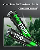 Vista 7 de Paquete de 4 baterías AAA recargables, pilas recargables AAA de 1100 mAh NiMH, batería triple A recargable de 1.2 V, pilas recargables AAA de alta