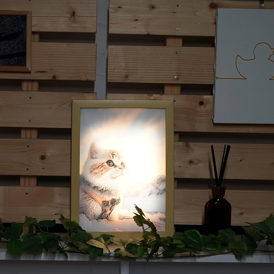 お部屋のインテリアに最適！フレーム付★インパクト大★暗闇で光る和彫猫★A2サイズ imgrc0106052646.jpg