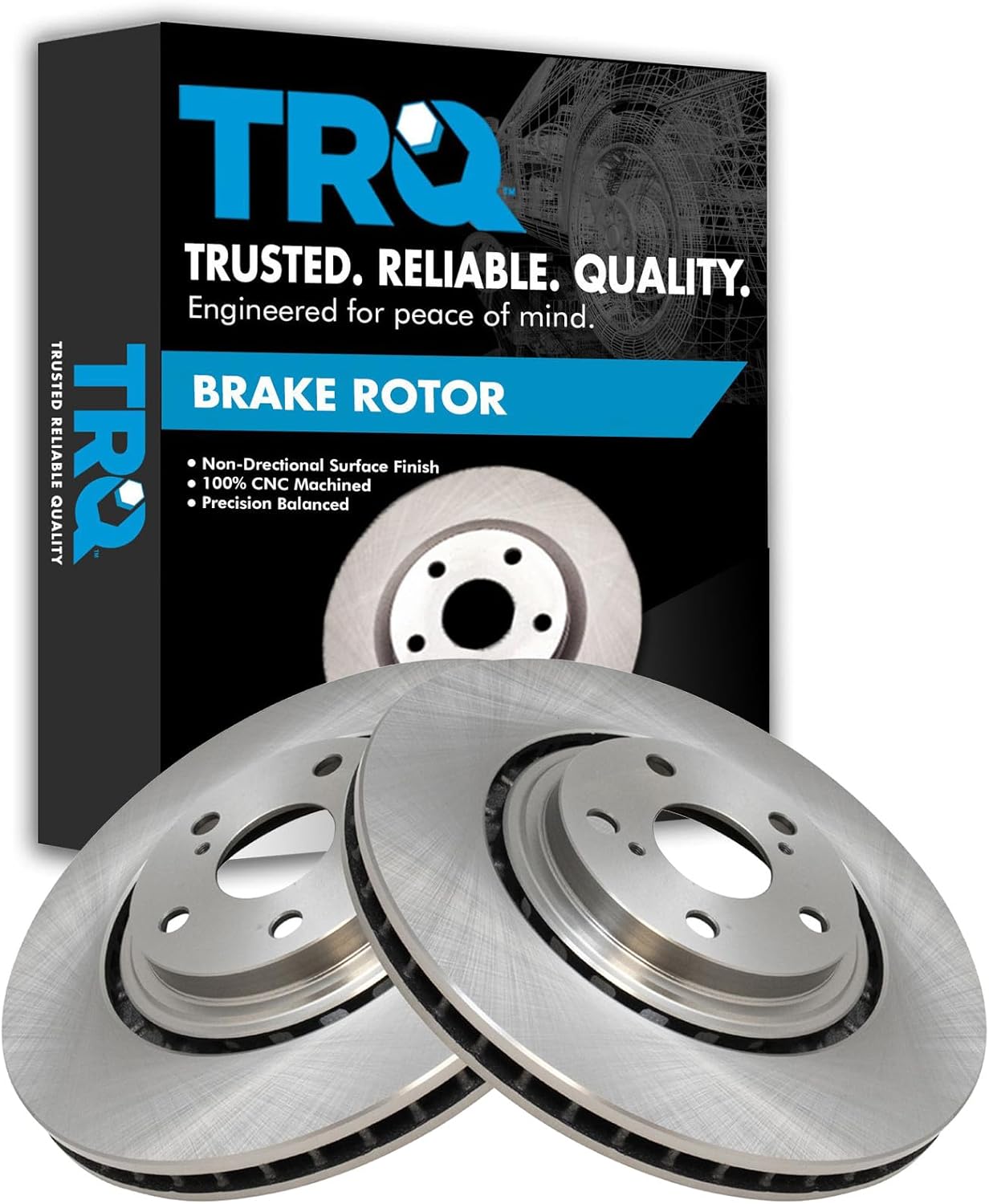 TRQ Front Brake Rotor Set Compatible with 08-19 Toyota Highlander 11-20 Sienna 10-15 Lexus RX350 10-15 RX450h 15-17 NX200t 15-21 NX300h 18-21 NX300