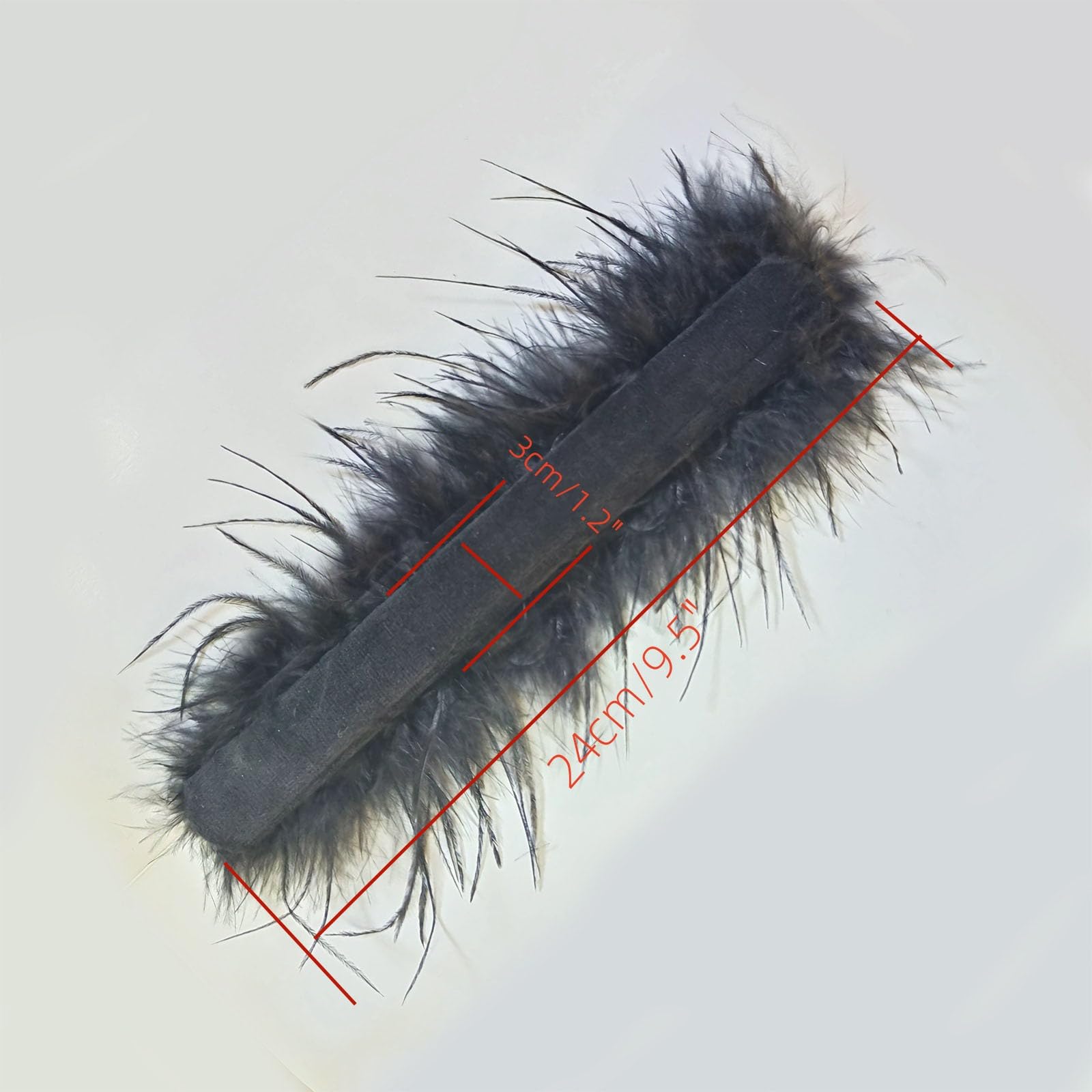 AWAVM 2 PCS Soft Fur Wristband Feather Slap Bracelet Wristband Wrist Ankle Cuff Furry Bracelets Party Supplies Hair Accessories for Femmes,Black - Image 4