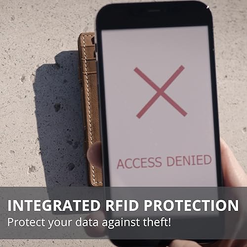 Miniatura 5 de GARZINI Cartera mágica con tirador, cartera minimalista con tarjetero RFID, cartera de cuero para 12 tarjetas, 09 Cuervo Negro, Minimalista