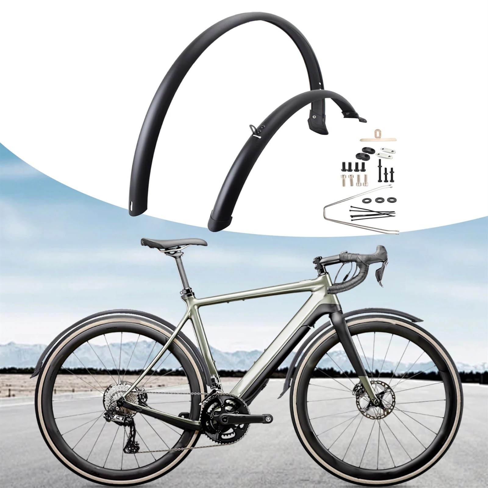Błotniki rowerowe Face 2x, pełne osłony, błotniki rowerowe górskie, błotniki przednie i tylne, przeciwdeszczowe, błotniki rowerowe Mountain Road Bike 700C(With 2 Rings)