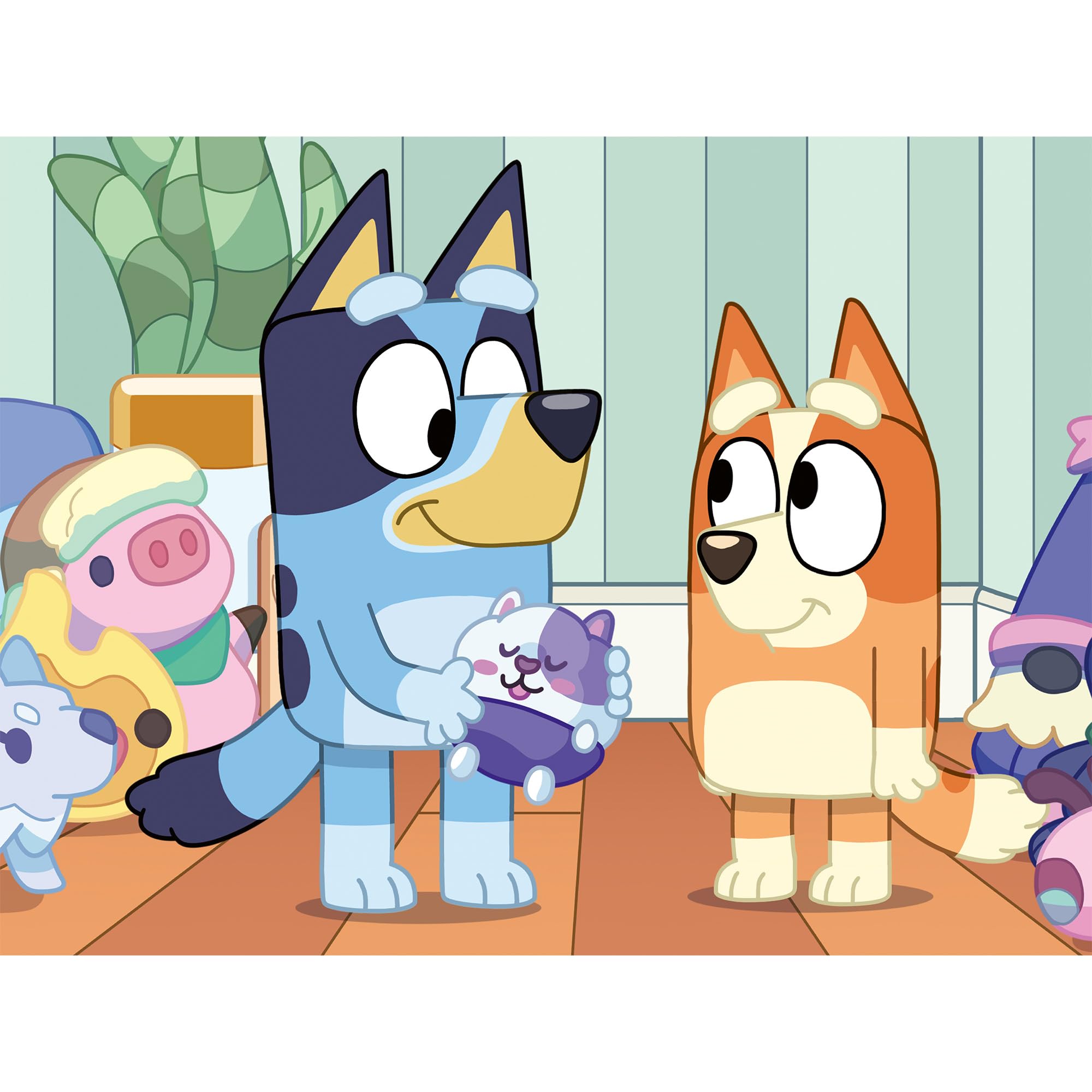 Trefl - Bluey, Z Bluey Zawsze Jest Wesoło - Puzzle 30 Elementów - Kolorowe Puzzle z Bohaterami Bajki, Kreatywna Rozrywka, Zabawa dla Dzieci od 3 lat