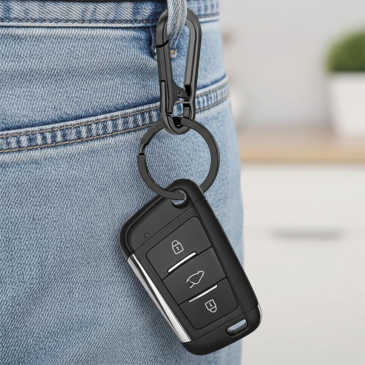 Metal Key Chain Sturdy Keyring Clip Holder for Car and Home Keys, Keychains For Men and Women 4 Pack DIY - Image 4