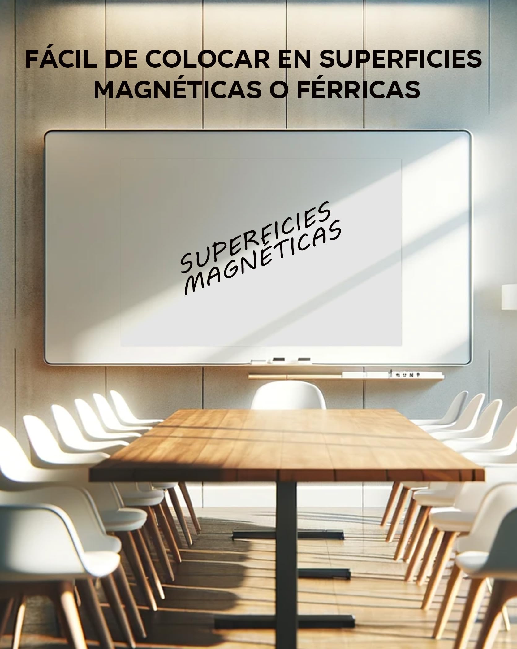 Lámina magnética blanca para escribir y borrar "pizarra imán". Pizarra Magnética 90cm-120cm. Incluye rotulador con imán