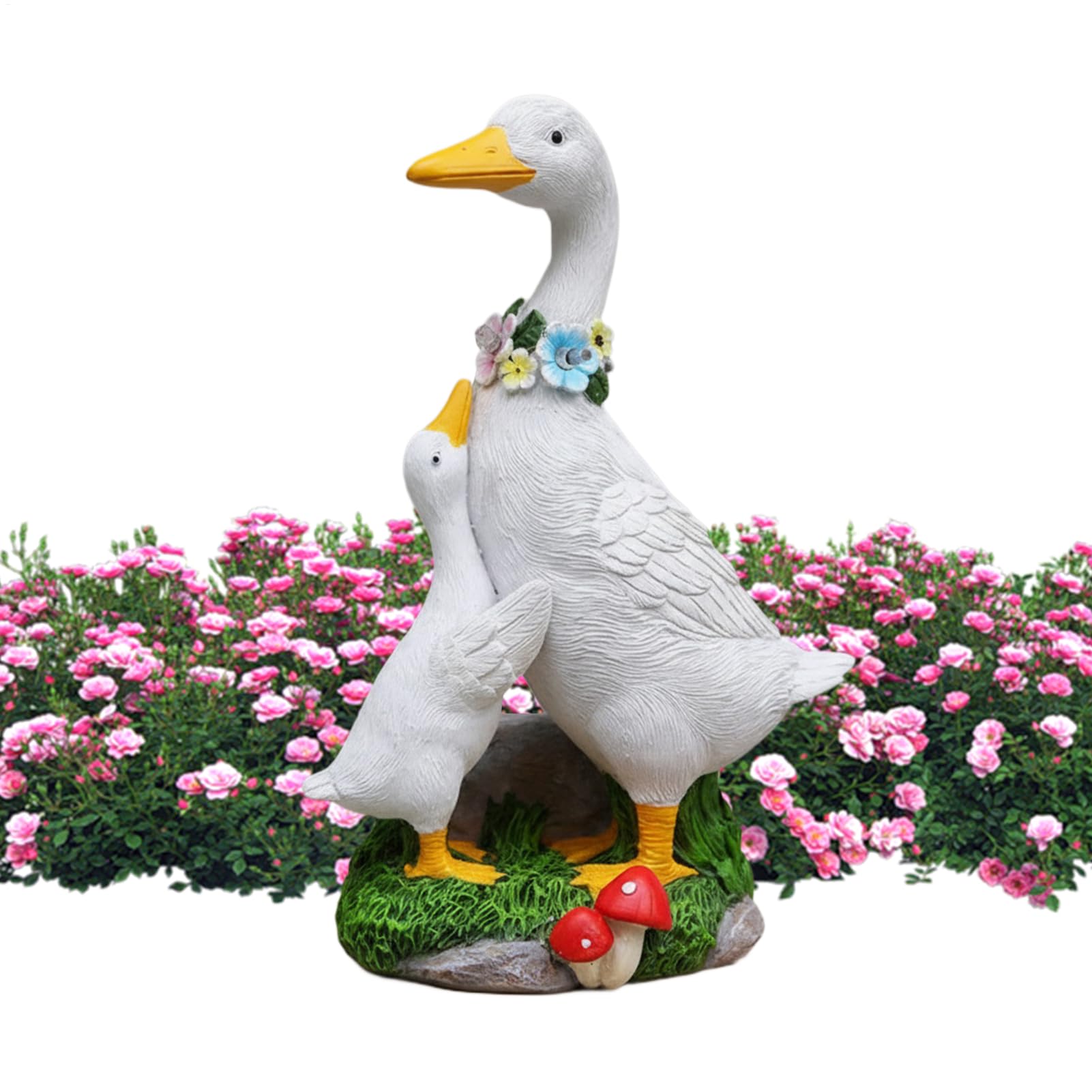 Oie de jardin en résine solaire : figurine décorative étanche pour pelouse et porche