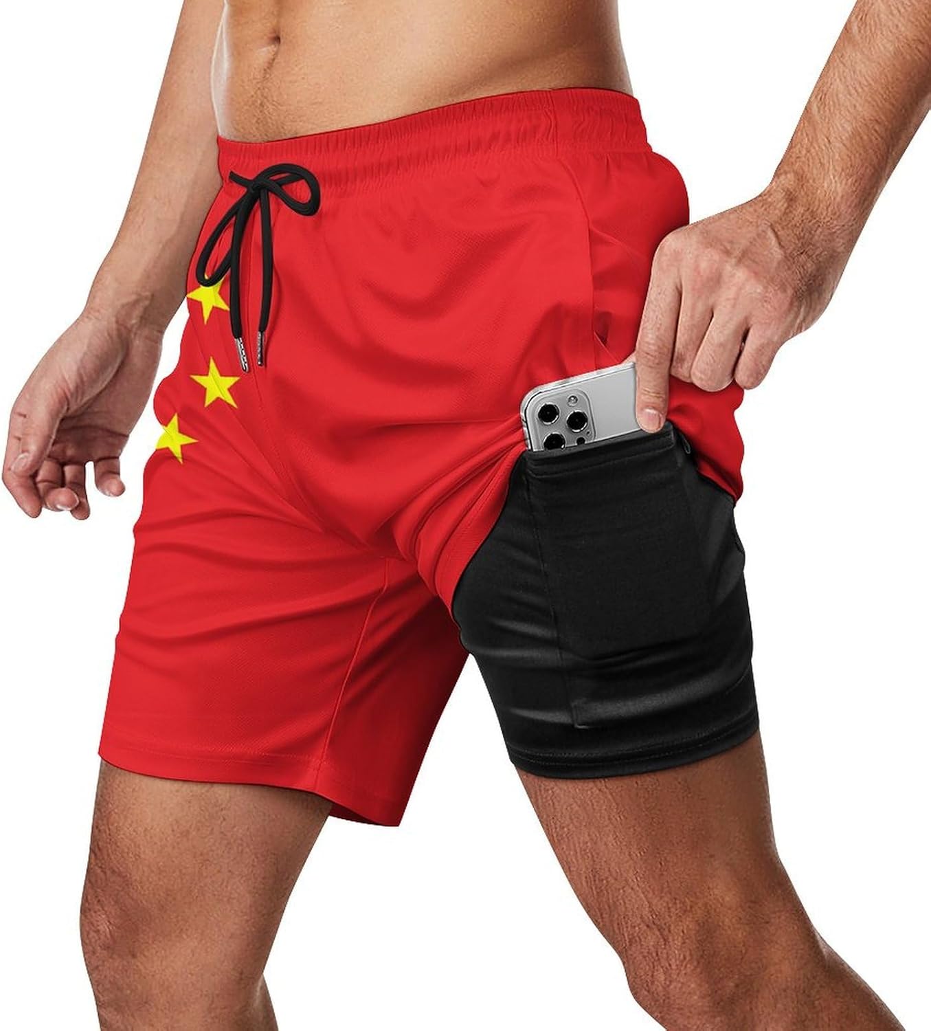 Zakqeik Men's Summer Ghana Flag Swim Trunks Quick Dry Surf Boardshorts Bathing Suit Shorts with Pockets