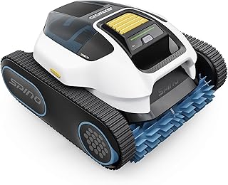 SPINO E1 Robot Piscine Fond et Parois, Ligne d'eau, Autonomie de 210 Min, 21950 LPH Max, 5 Modes Aspirateur Piscine sans Fil, Navigation Trajet SmartArc, Contrôle par App, Idéal pour Piscines 150㎡