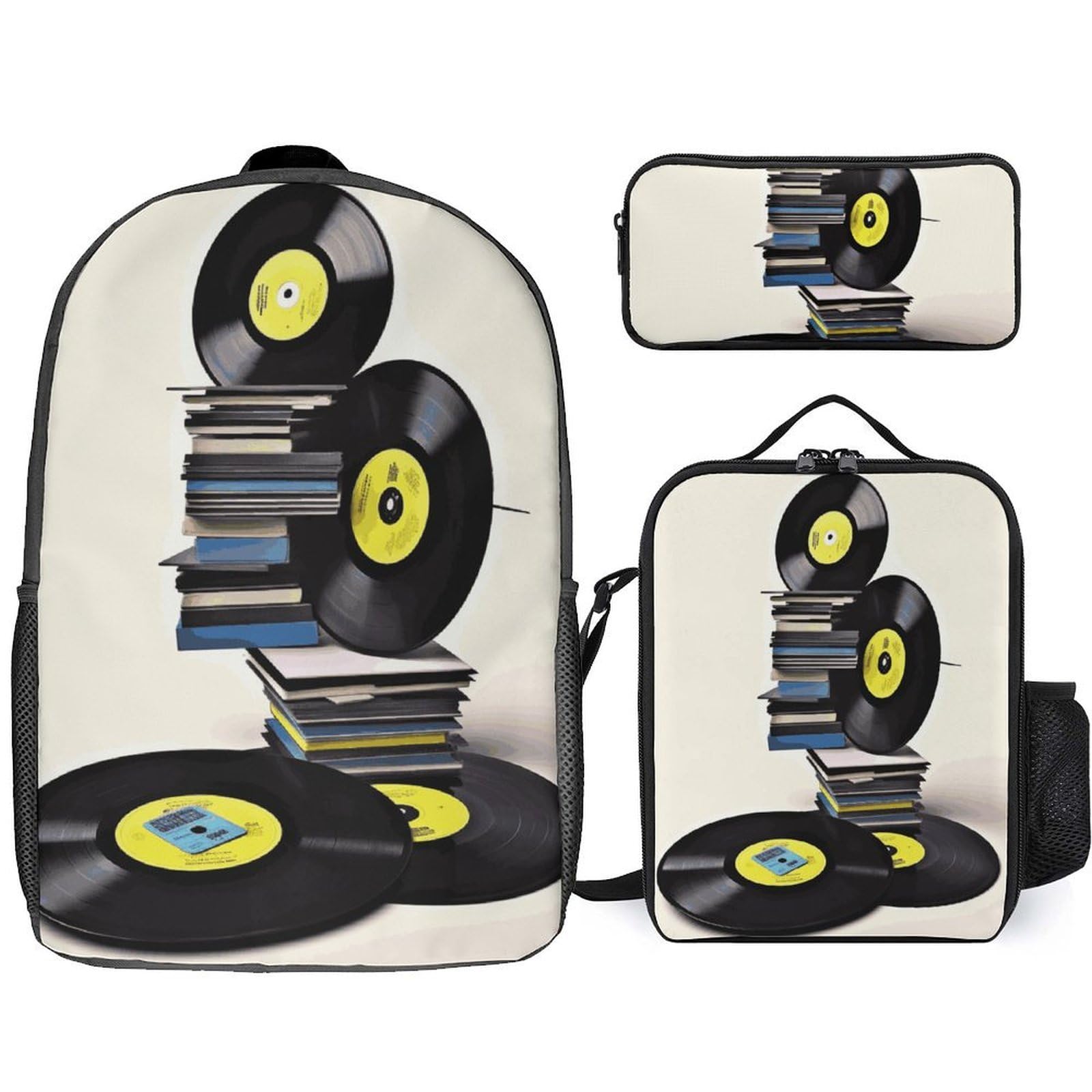 Sac à dos décontracté 3 pièces pour protéger vos vinyles et transporter votre déjeuner