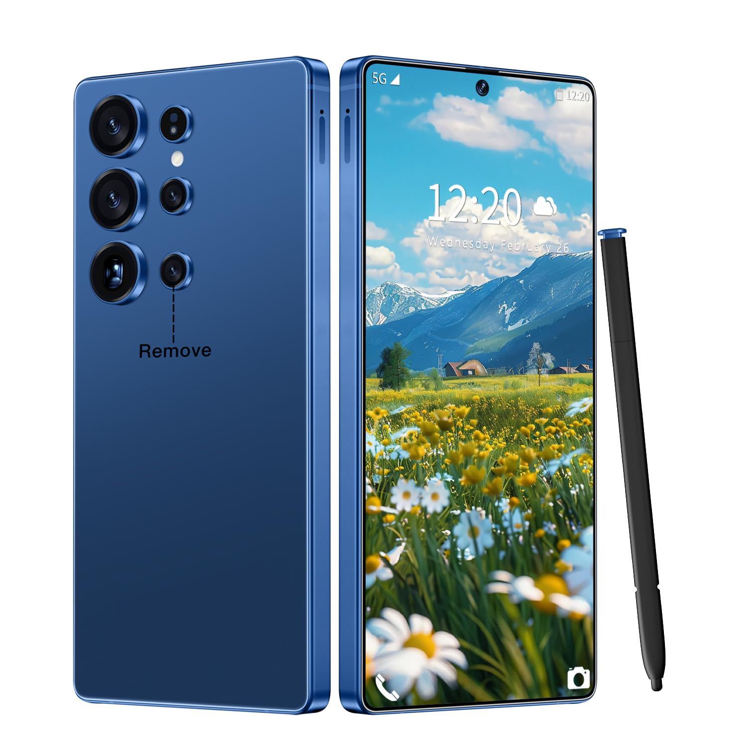 Huness S26 Ultra Unlocked Phone,Built in Pen The Phone,Cell Phone Battery 7000mAh 6.99" HD Screen,Android 15 16+512GB Smartphone,Dual SIM/5G/Face ID/Fingerprint Lock/GPS (Grey, 16+512G) — view 3