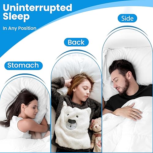 Miniatura 6 de Almohadas de cama para dormir, almohadas alternativas de plumón, blancas, relleno de microfibra, juego de almohadas King de 2,20 x 36 pulgadas,