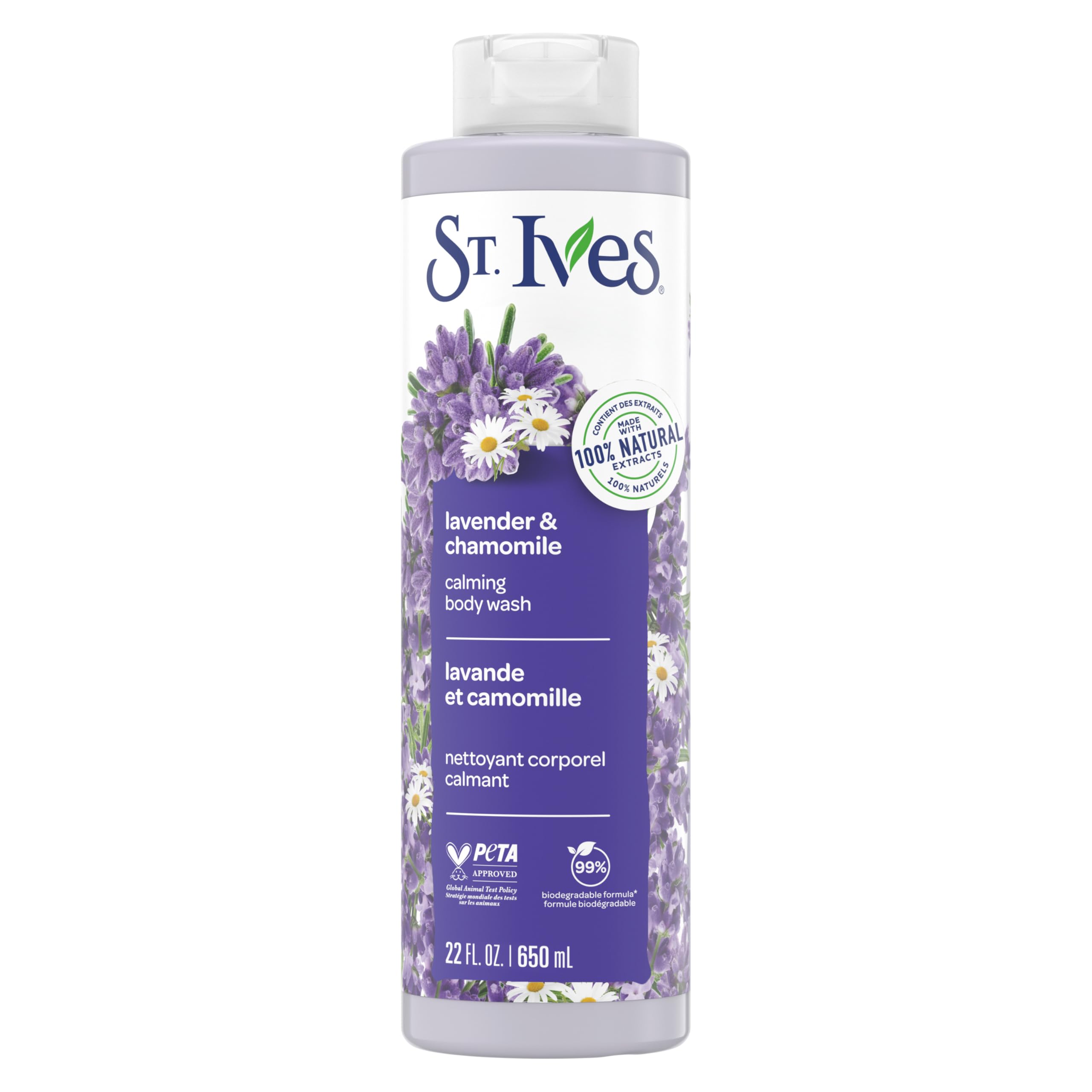 St Ives Lavender Chamomile Body Wash Calming Body Care with 100 Natural Extracts Moisturizing Body Soap Daily Shower