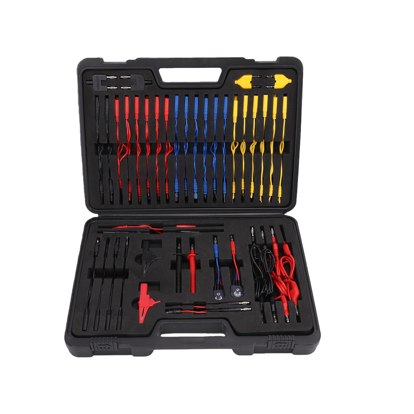 Ausla 92 Stück Automotive Multimeter Testkabel-Set, für Schaltkreistests mit Krokodilklemmen Bananenstecker Prüfspitzen für Autos LKWs Wohnmobile Boote Labor Haus