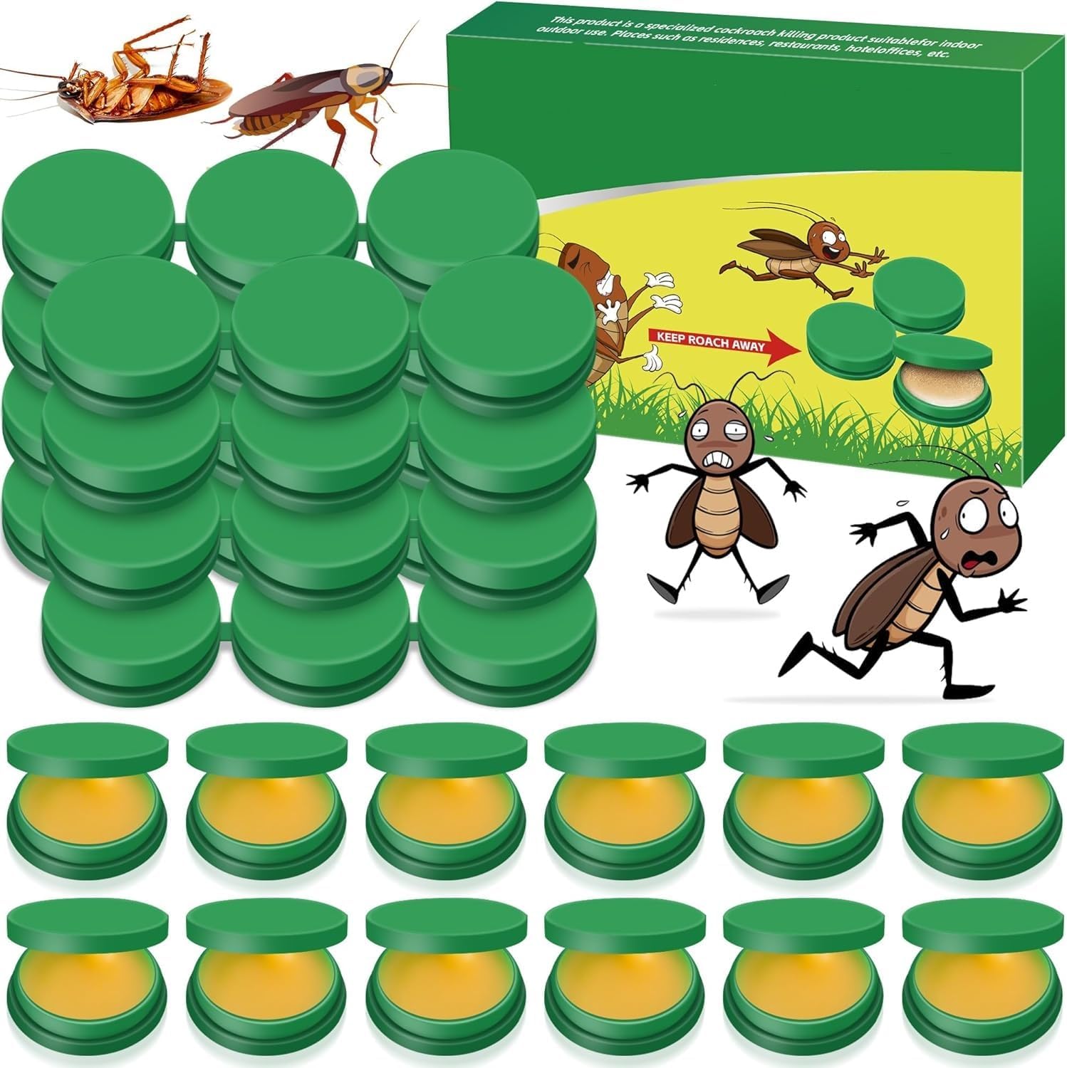 Cockroach Killer Indoor Infestation – Roach Traps & Bait Gel | Home Repellent for Small & Large Cockroaches | Indoor & Outdoor Use | Pack of 12-picture-26