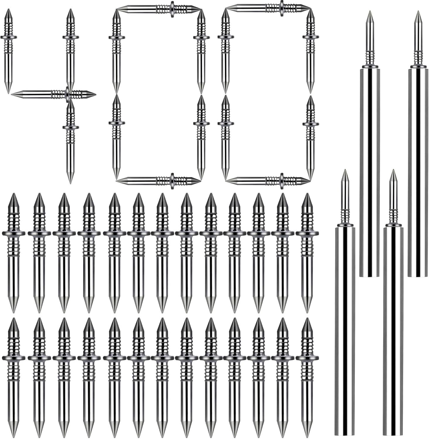 Voraliq 400 Pcs Double-Headed Invisible Nails & Sleeves for Baseboards, Trim - Seamless Skirting Nails, Rust-Resistant Steel