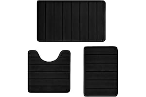Chic Memory Foam Bathroom Rug 3-Piece Set