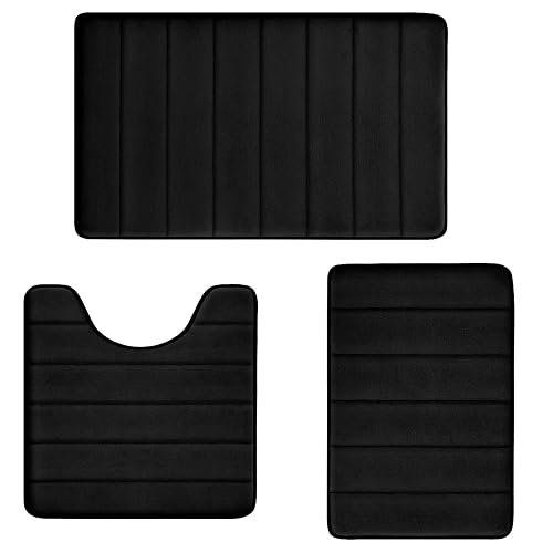 Bathroom Rugs Set Memory Foam Bath Rugs Non-Slip Bath Mat