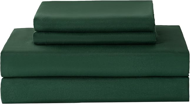 Yibeizi Twin Sheets Set, Green Cooling Hypoallergenic Microfiber Single Bed Sheets, Soft Oeko-Tex Extra Deep Pocket Sheets & Pillowcases Wrinkle Free Bedsheets