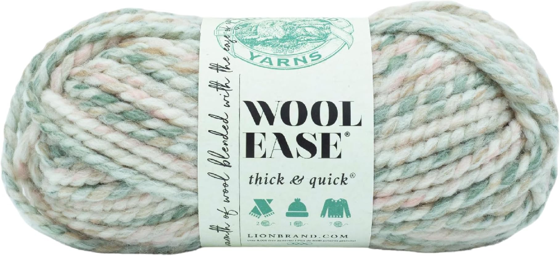 Wool-Ease Thick and Quick Yarn, Soft and Bulky Yarn for Knitting, Crocheting, and Crafting, 1 Pack, Seashell