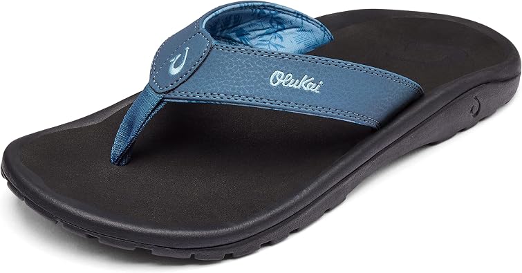 OluKai Ohana Mens Sandals, Water Resistant Flip Flops with Arch Support, Lightweight Comfort for Beach & Travel, Enhanced Traction for Wet Surfaces