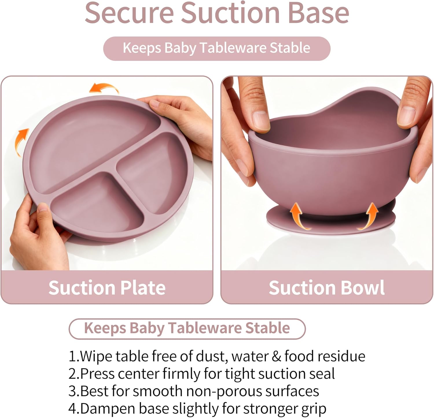 13 Pack Silicone Baby Feeding Set, BPA-Free Stainless Steel Toddler Feeding Supplies, Include Suction Plates, Baby Bowls, Silicone Fork & Spoon, and More, First Stage Baby Dish Set - 6+ Months